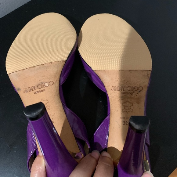 Jimmy Choo patent open toe purple sandals - Picture 8 of 8